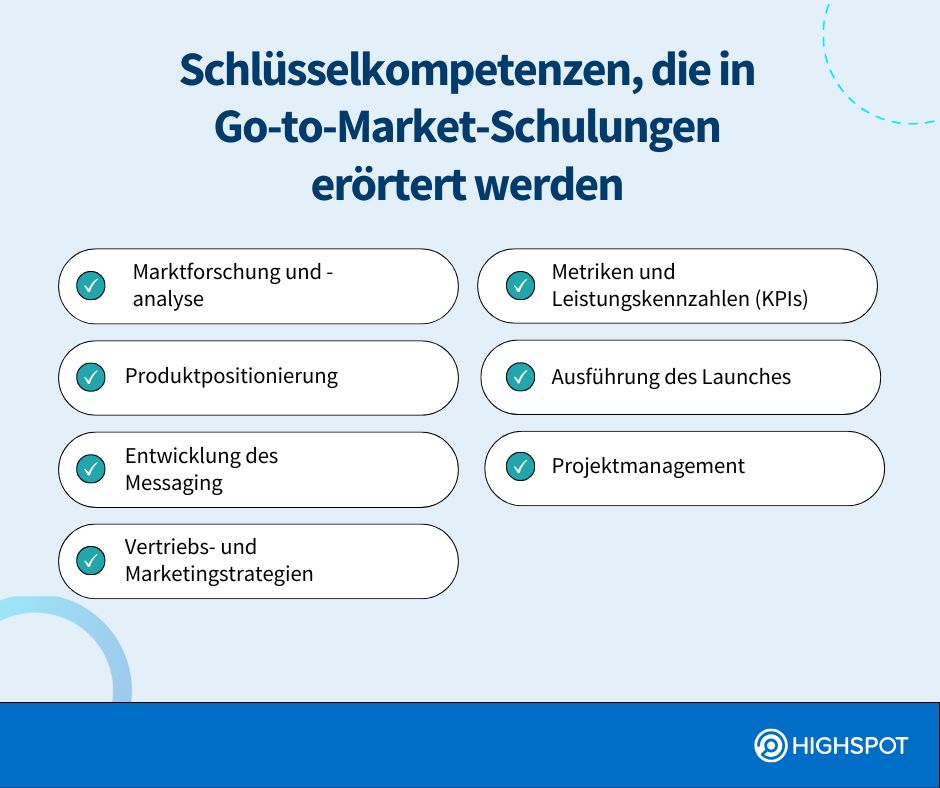 Schlüsselkompetenzen, die in Go-to-Market-Schulungen erörtert werden