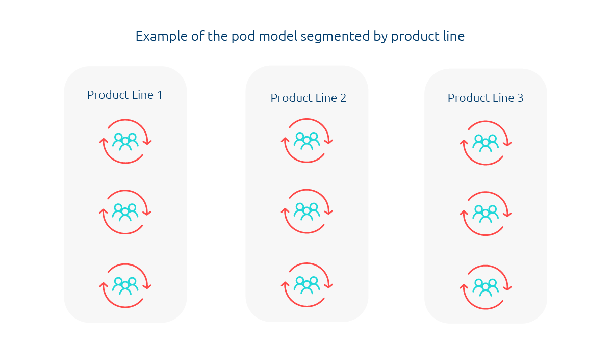 pod sales organization structure segmented by product line